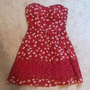 Red Strapless Summer Dress